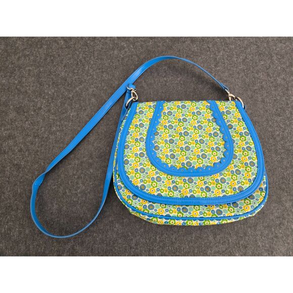 Vera Bradley Frill Cross Body Bag Silver Hardware Detachable Handles Xtra Strap - Picture 2 of 11